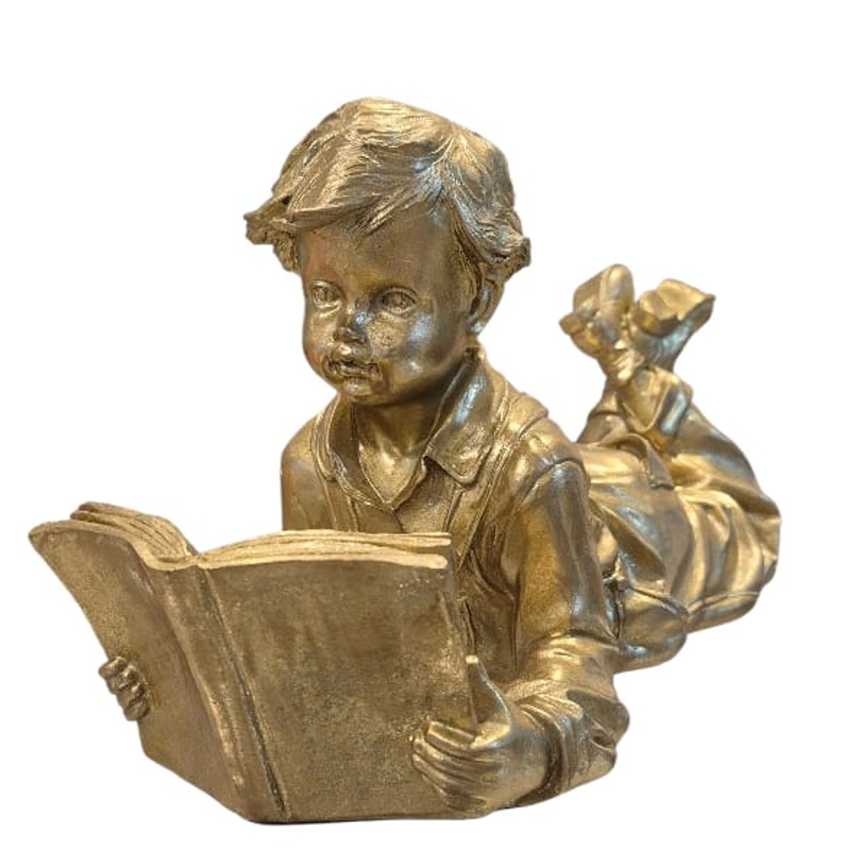 GENERICO - Escultura Decorativa Niño Leyendo Inocencia y Sabiduría - Adorno Elegante para Sala Regalo Ideal