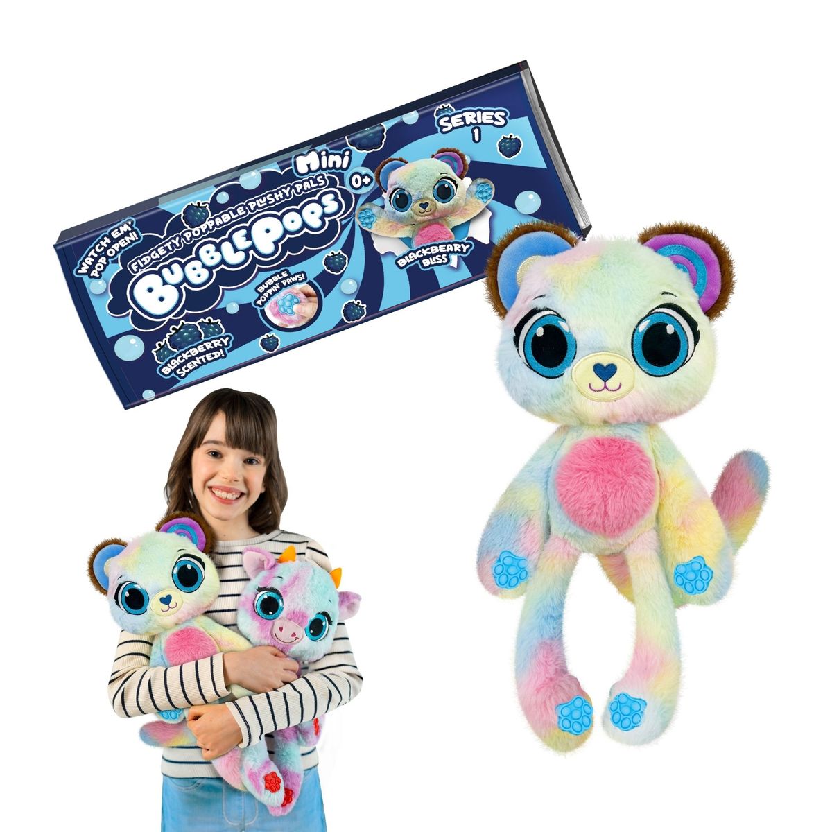 BOING TOYS - Peluche Bubble Pops Blackbeary Bliss Grande 45 cm