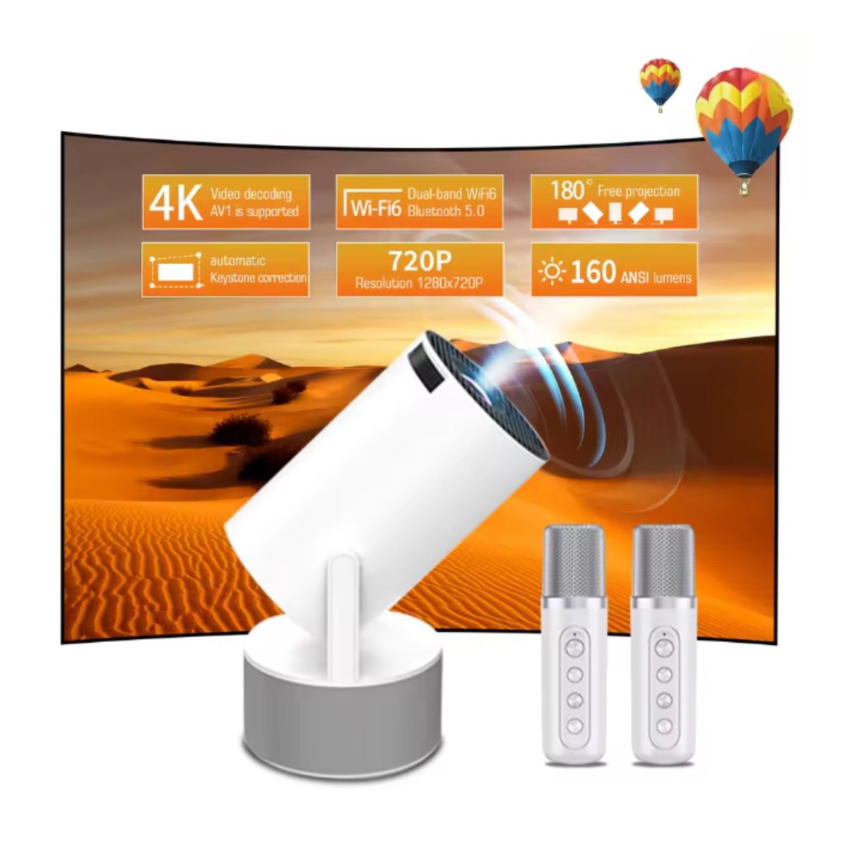 GENERICO - ULTRA PROYECTOR HD DE ALTA RESOLUCION CON MICROFONO KARAOKE