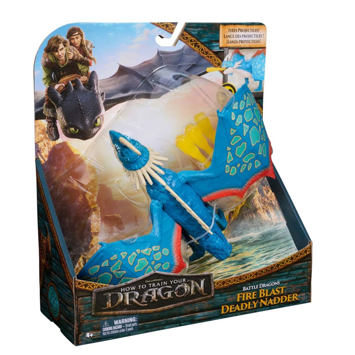 Dreamworks - Figura  Deadly Nadder con Lanzador Cómo Entrenar A Tu Dragón