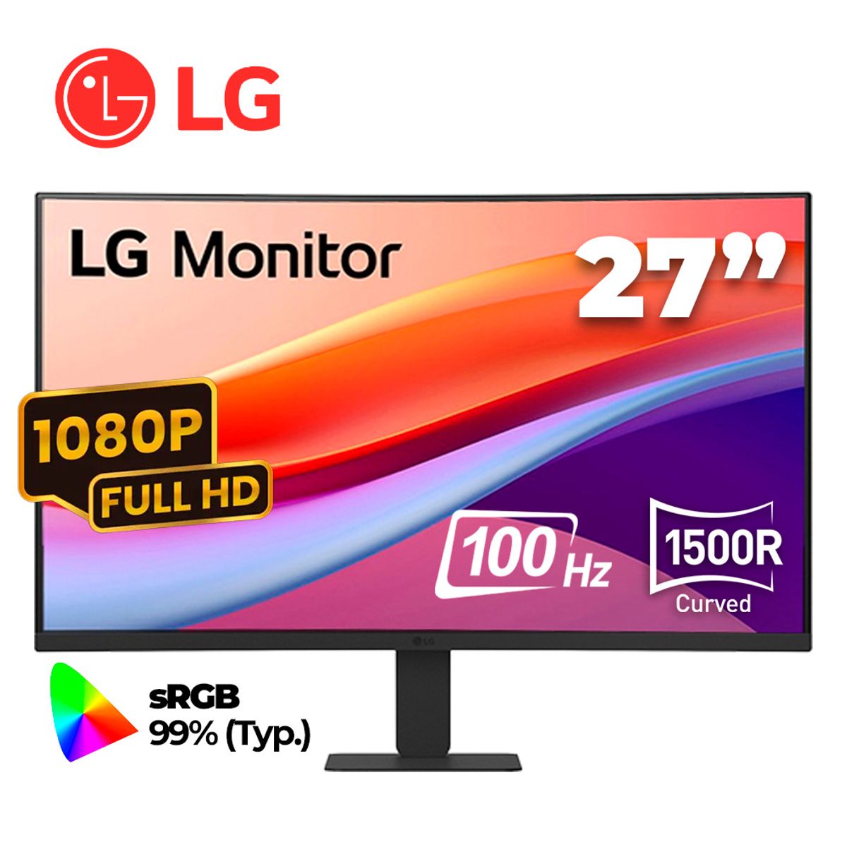LG - MONITOR LG 27U421A-B CURVO 1500R 238 FHD VA