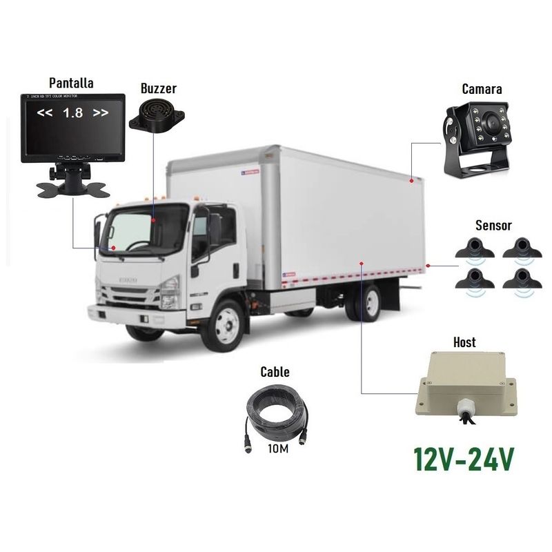 GENERICO - KIT Sensor De Proximidad + Pantalla + Camara + Buzzer Cable
