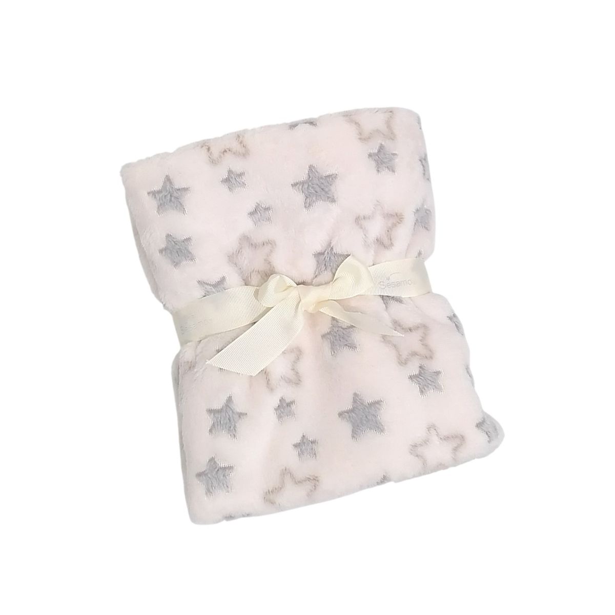 SESAMO - Manta Felpa Bebé Estrellas Beige