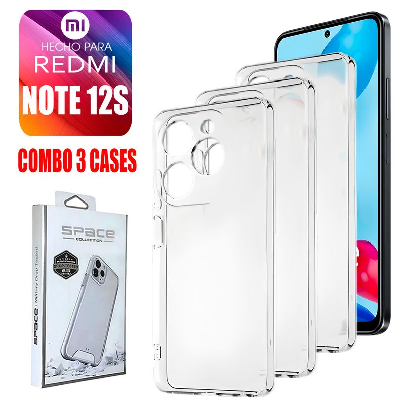 ASIA IMPORT - Combo Case Space Transparente Para Redmi Note 12S