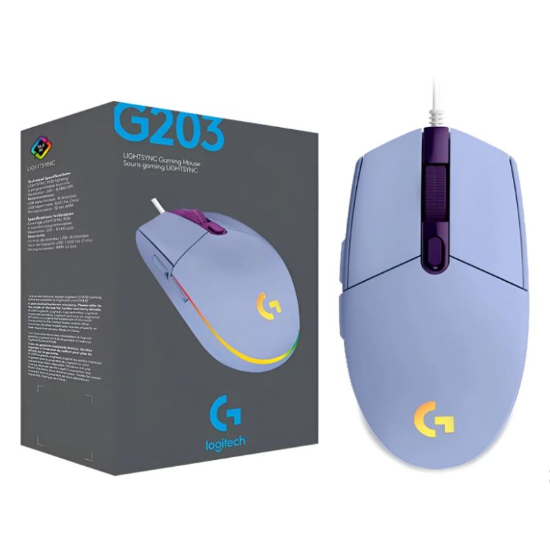 LOGITECH - Mouse Logitech G203 Lightsync 8000 Dpi Lila