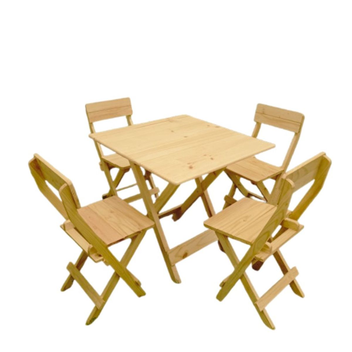 START FG - Mesa Plegable de Madera con 4 Sillas - Juego de Comedor Compacto