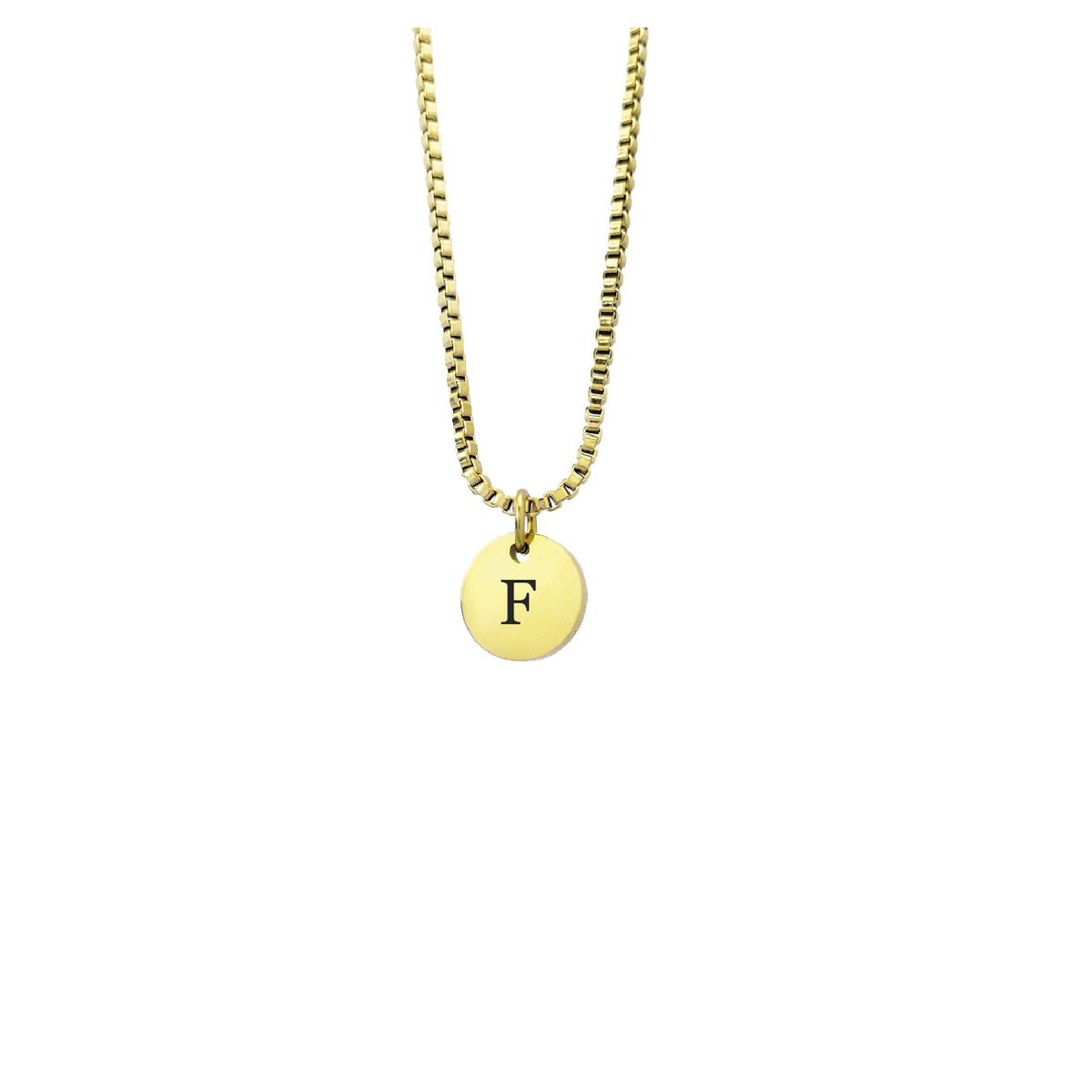 GENERICO - Collar Inicial Letra F Enchapado en Oro 18K para mujer