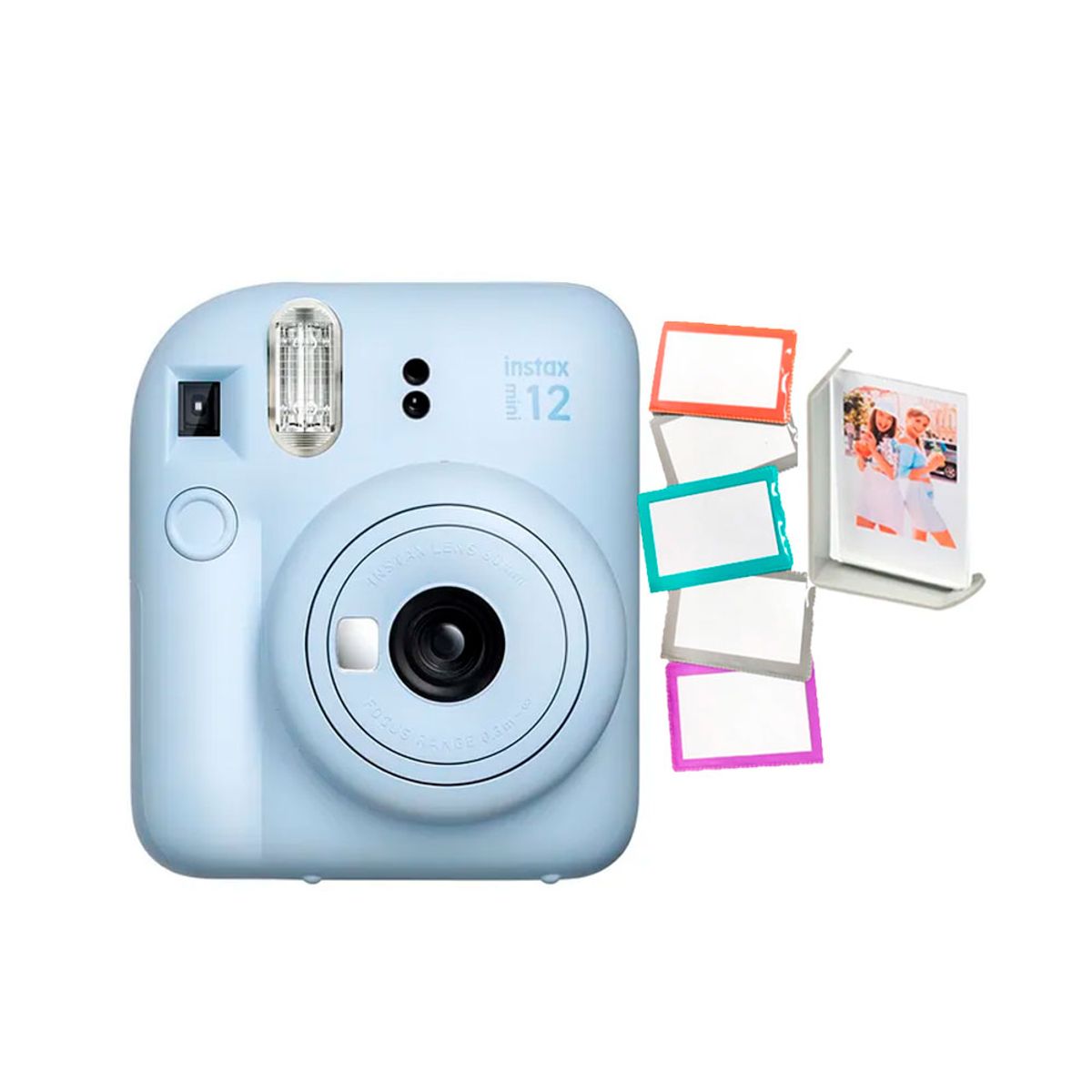 FUJIFILM - Camara Fujifilm Instax Mini 12 Azul +5Portafotos+Marco
