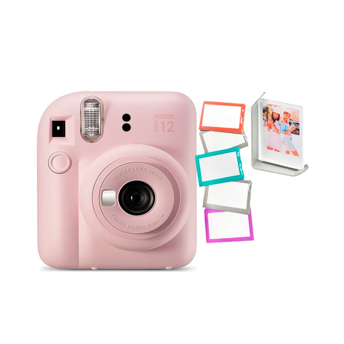 FUJIFILM - Camara Fujifilm Instax Mini 12 Rosado +5Portafotos+Marco
