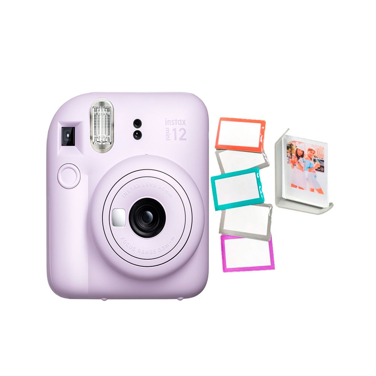 FUJIFILM - Camara Fujifilm Instax Mini 12 Lila +5Portafotos+Marco