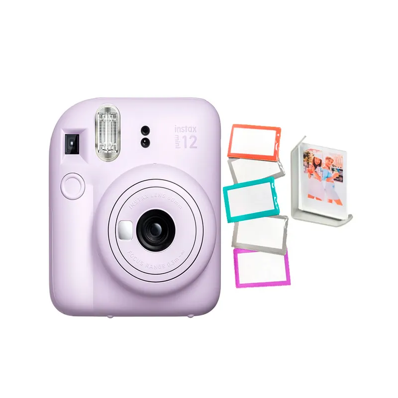 FUJIFILM - Camara Fujifilm Instax Mini 12 Lila +5Portafotos+Marco