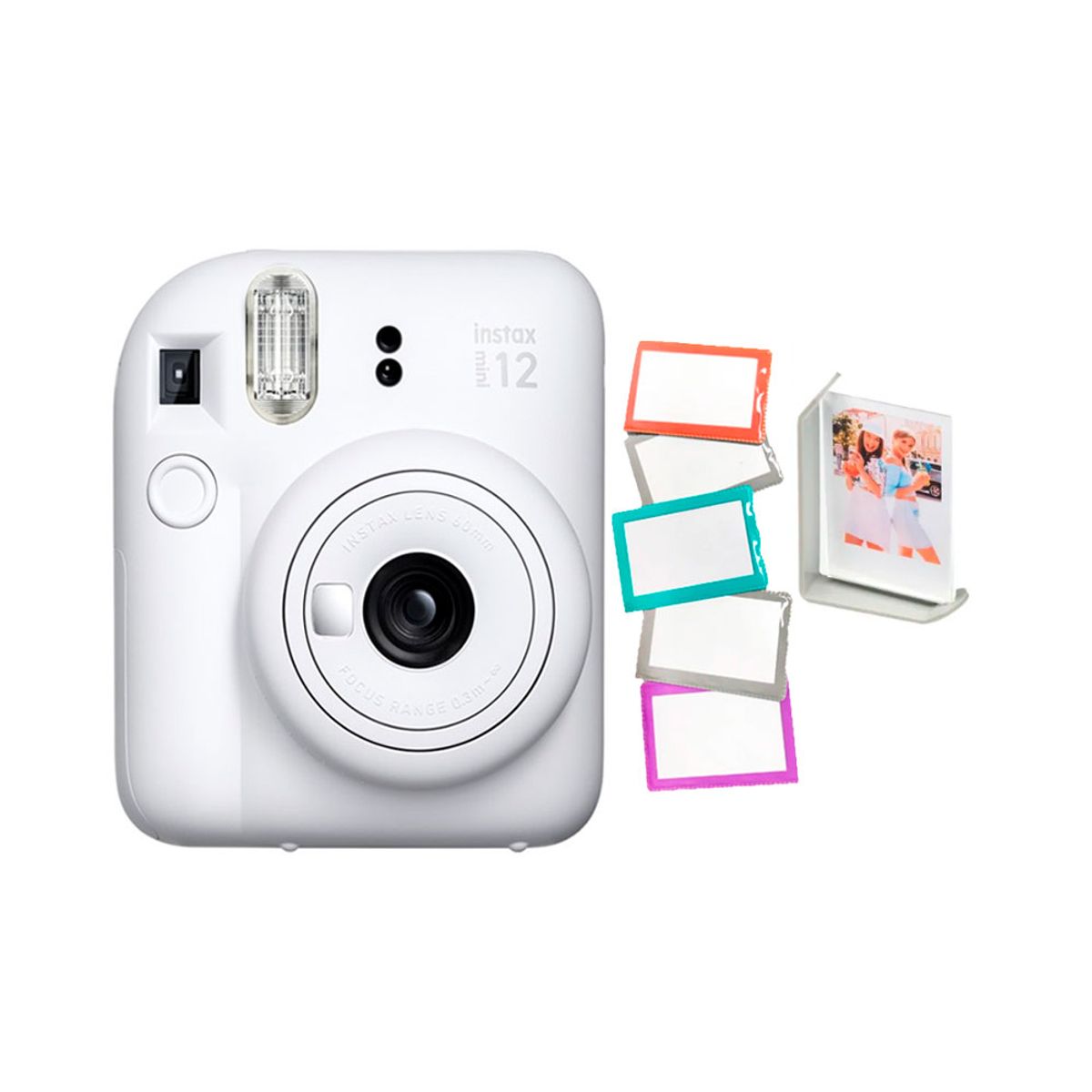 FUJIFILM - Camara Fujifilm Instax Mini 12 Blanco +5Portafotos+Marco