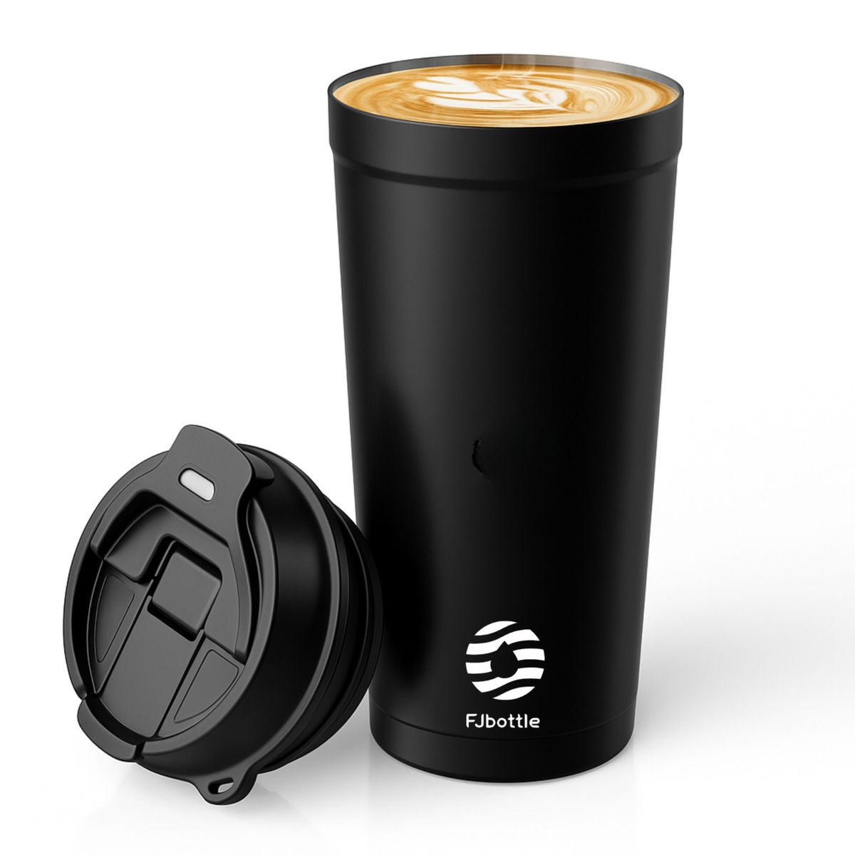 FJBOTTLE - FJBottle - Botella Mug Témico acero con tapa de tritán 480ml - Negro