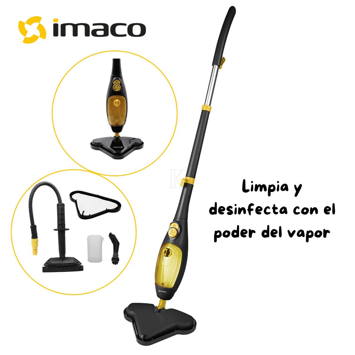 IMACO - Limpiador a Vapor Imaco de 1300w