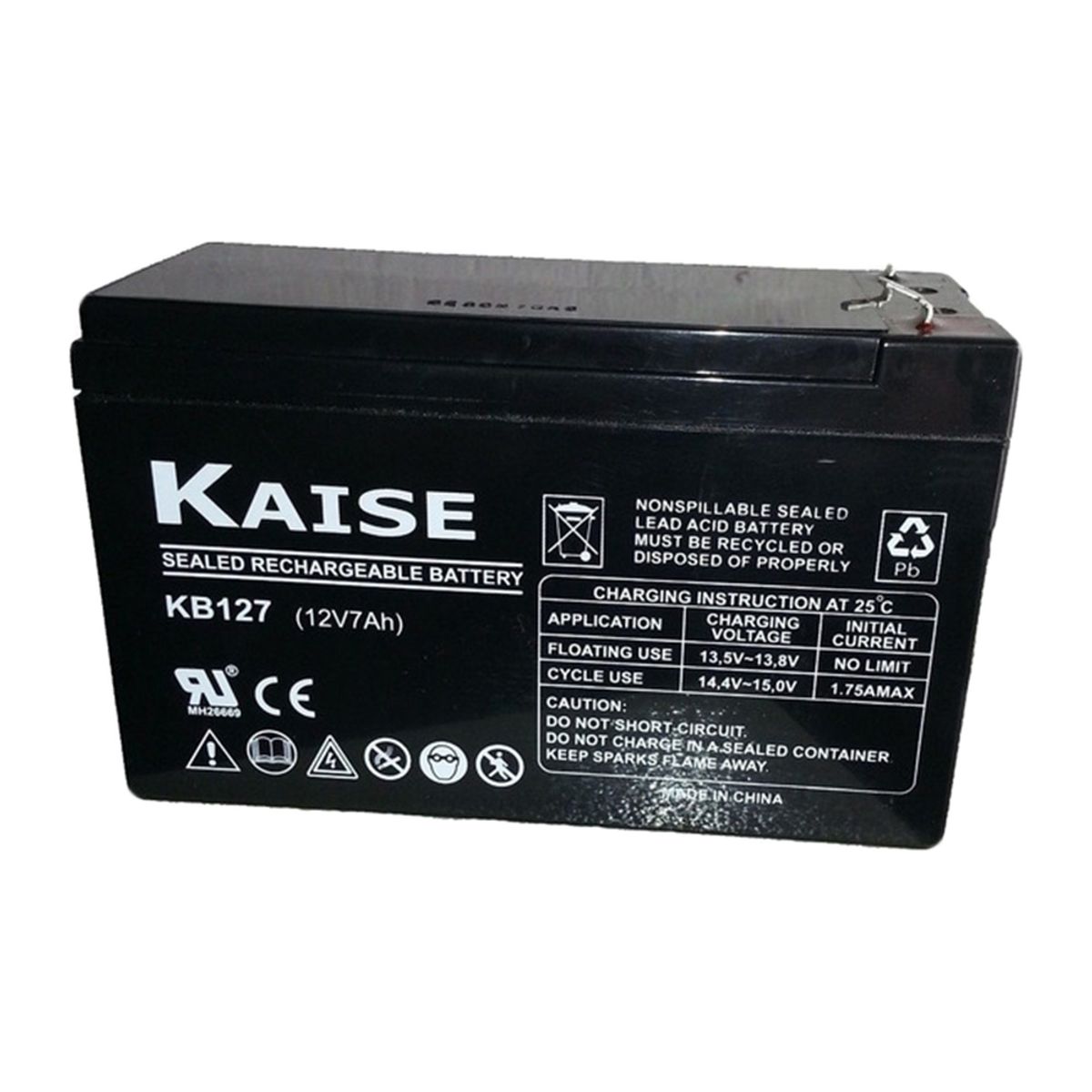 GENERICO - Batería Seca Recargable 12 voltios 7 Ah KAISE KB1270 - UPS