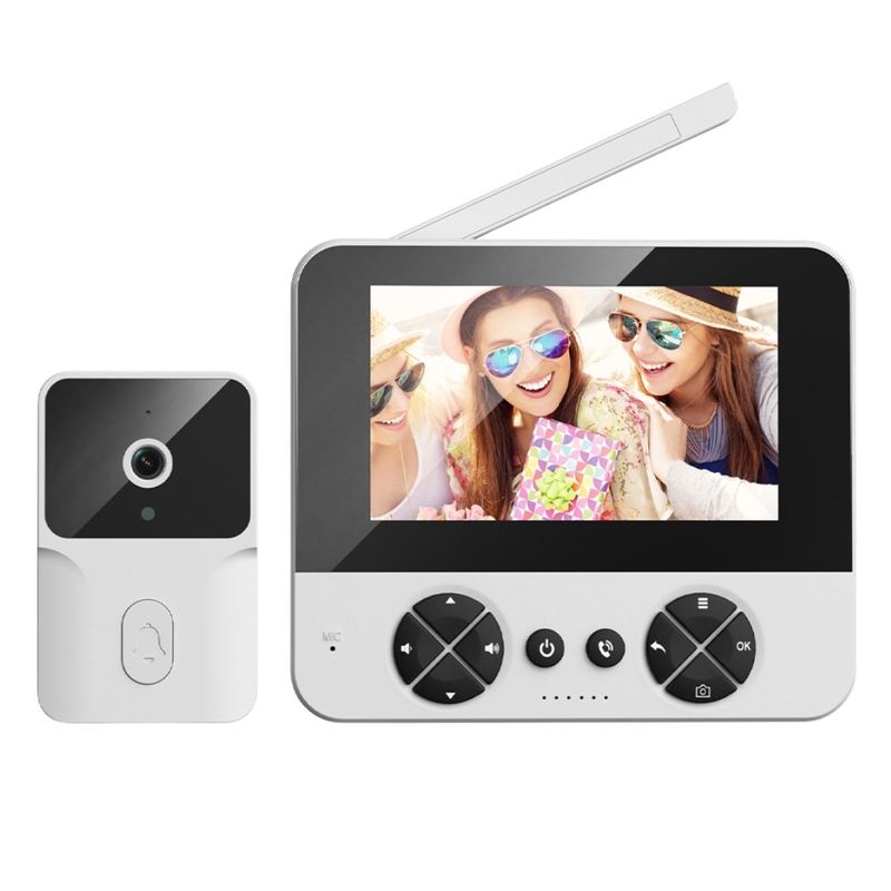 GENERICO - Timbre con Cámara HD y Pantalla Inalámbrica 43” con Visión Nocturna y Audio Bidireccional