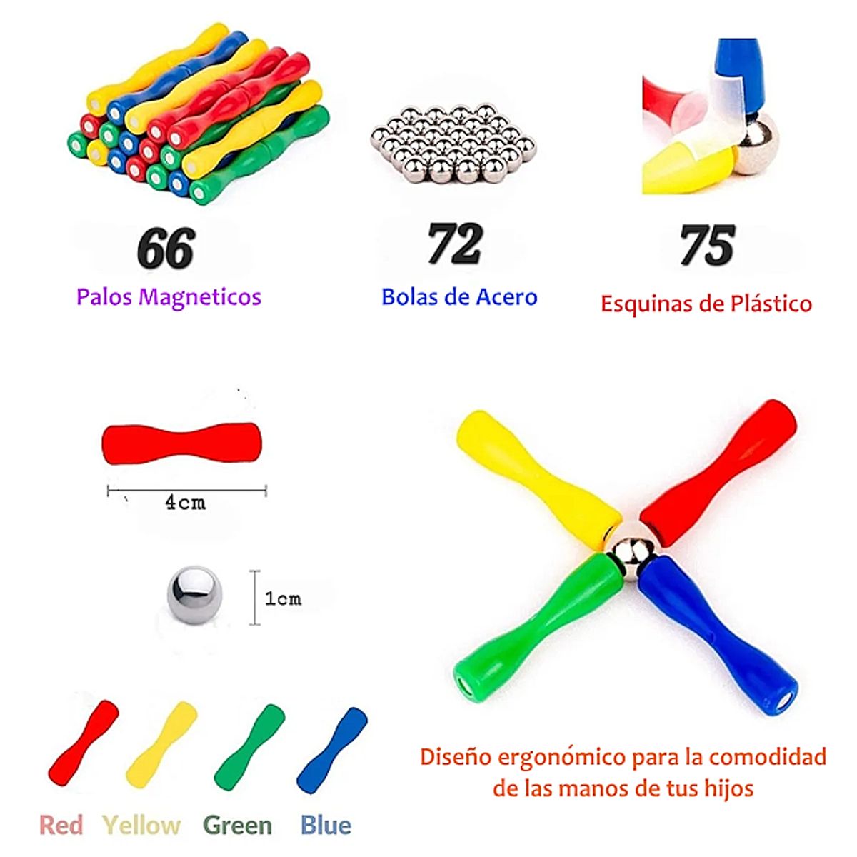 GENERICO - Bloques Magnéticos de Construcción  213 Piezas