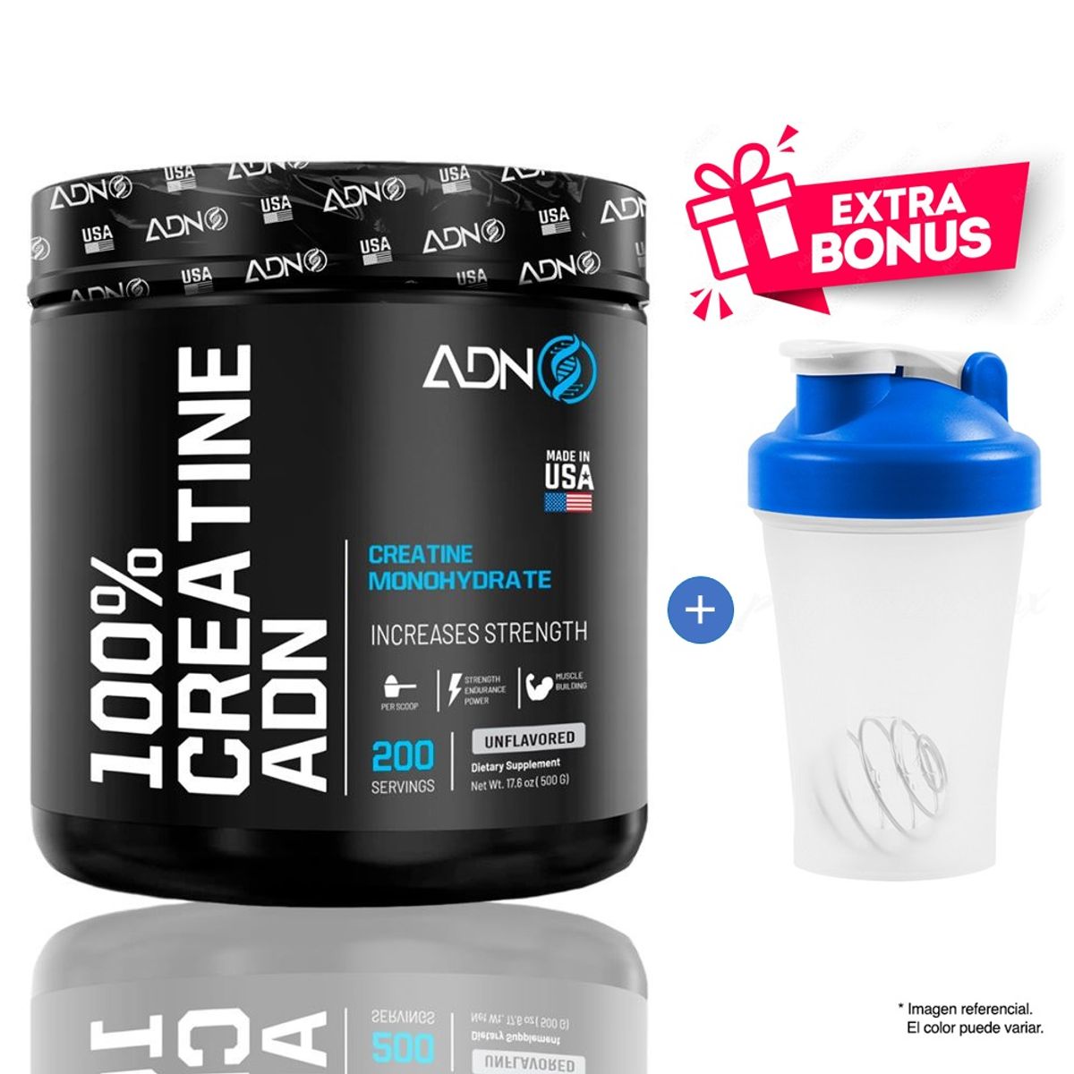 ADN - 100% Creatine Creatina Monohidratada 500g  ADN Nutrition