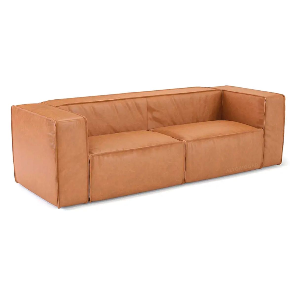 ALTO HOGAR - Sofá Aithan 3 Cuerpos Marrón - Tapiz Pranna