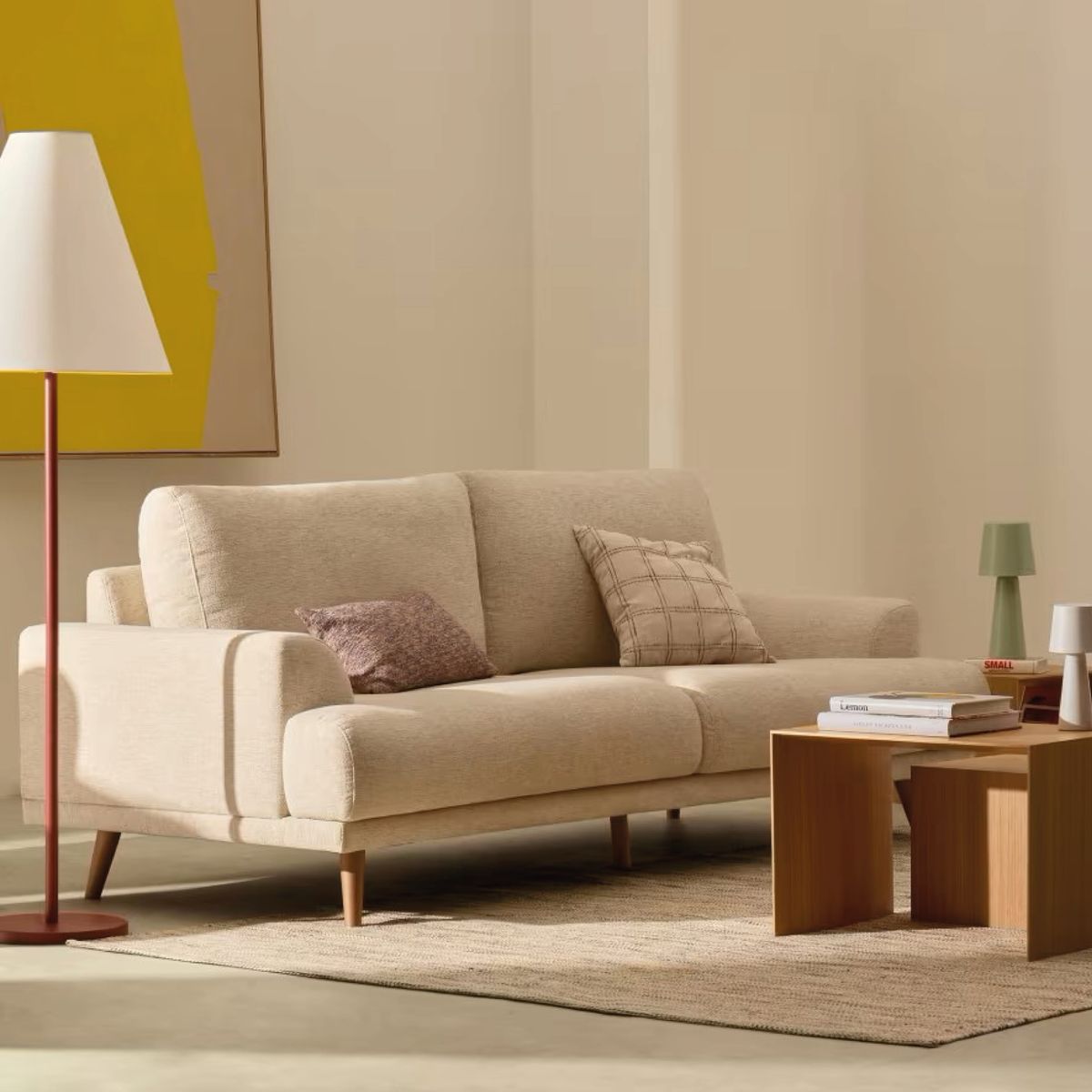 ALTO HOGAR - Sofá Indaga 3 Cuerpos Crema