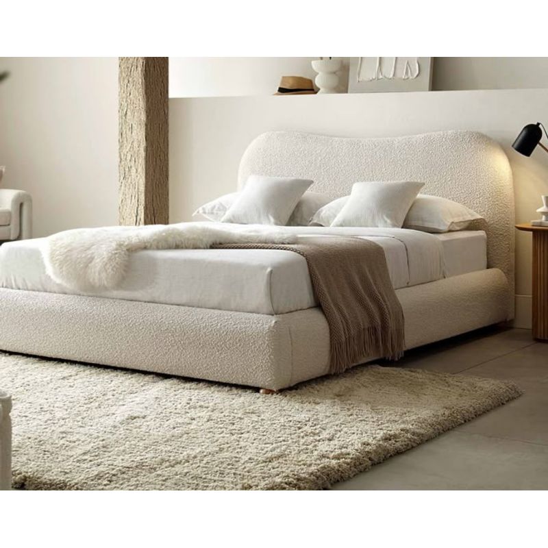 GENERICO - CAMA KING SIZE BOUCLE   ELEGANCIA CONFORT Y ESTILO MODERNO