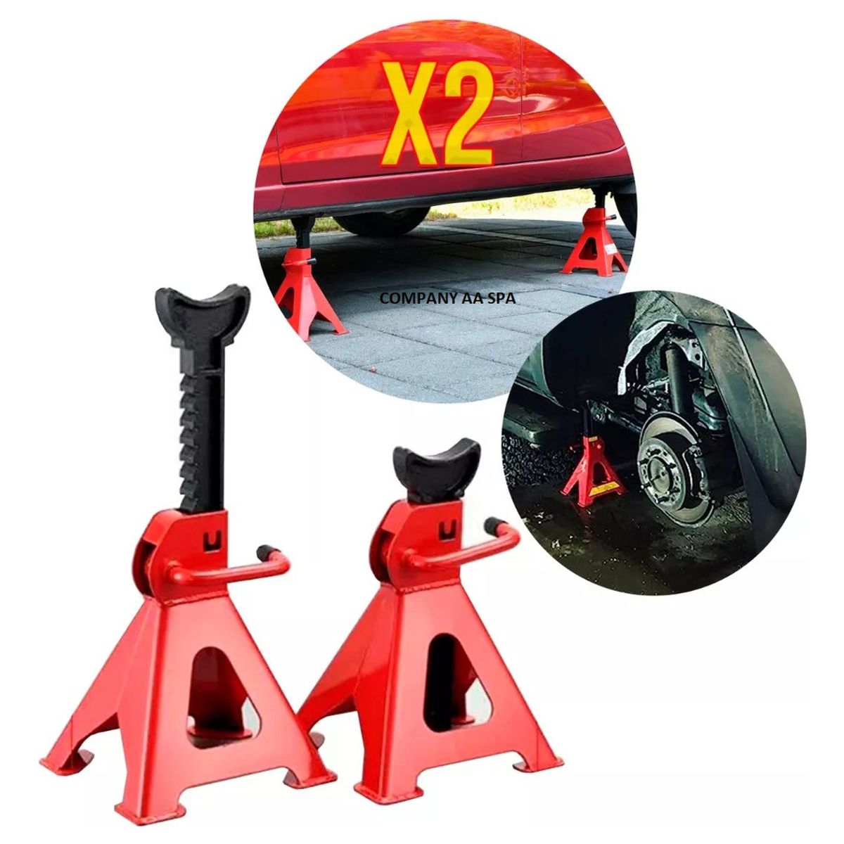 QUICK - Set De 2 Banquillos Caballetes De 3 Toneladas