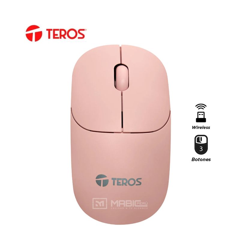 TEROS - MOUSE TEROS TE-1218S ROSA INALÁMBRICO