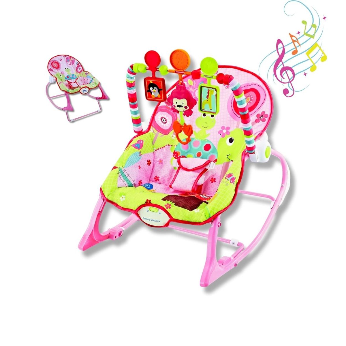 GENERICO - Silla Mecedora Vibradora Musical Rocker Fucsia para Bebé