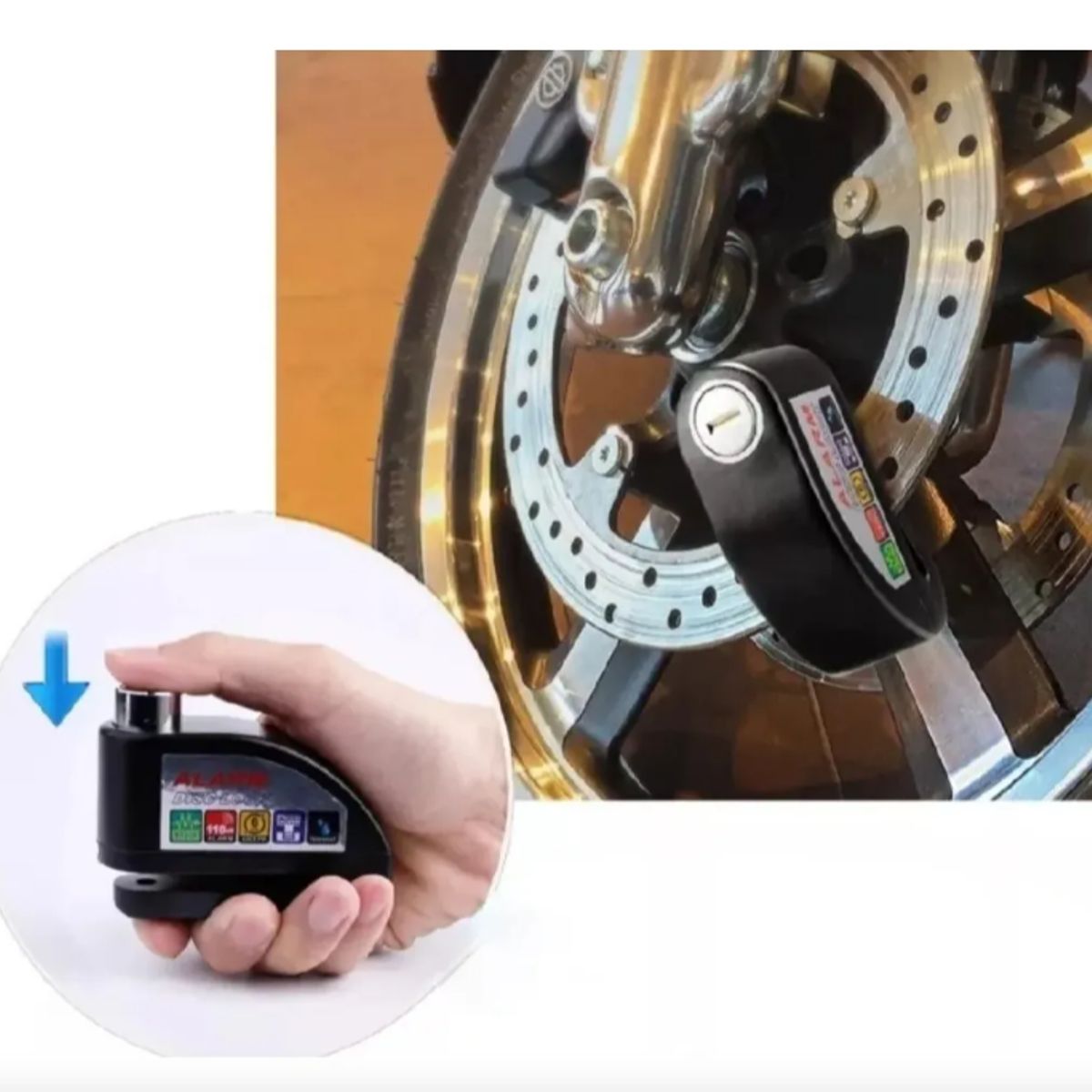 GENERICO - SEGURO DE DISCO CON ALARMA SEMI PESADO