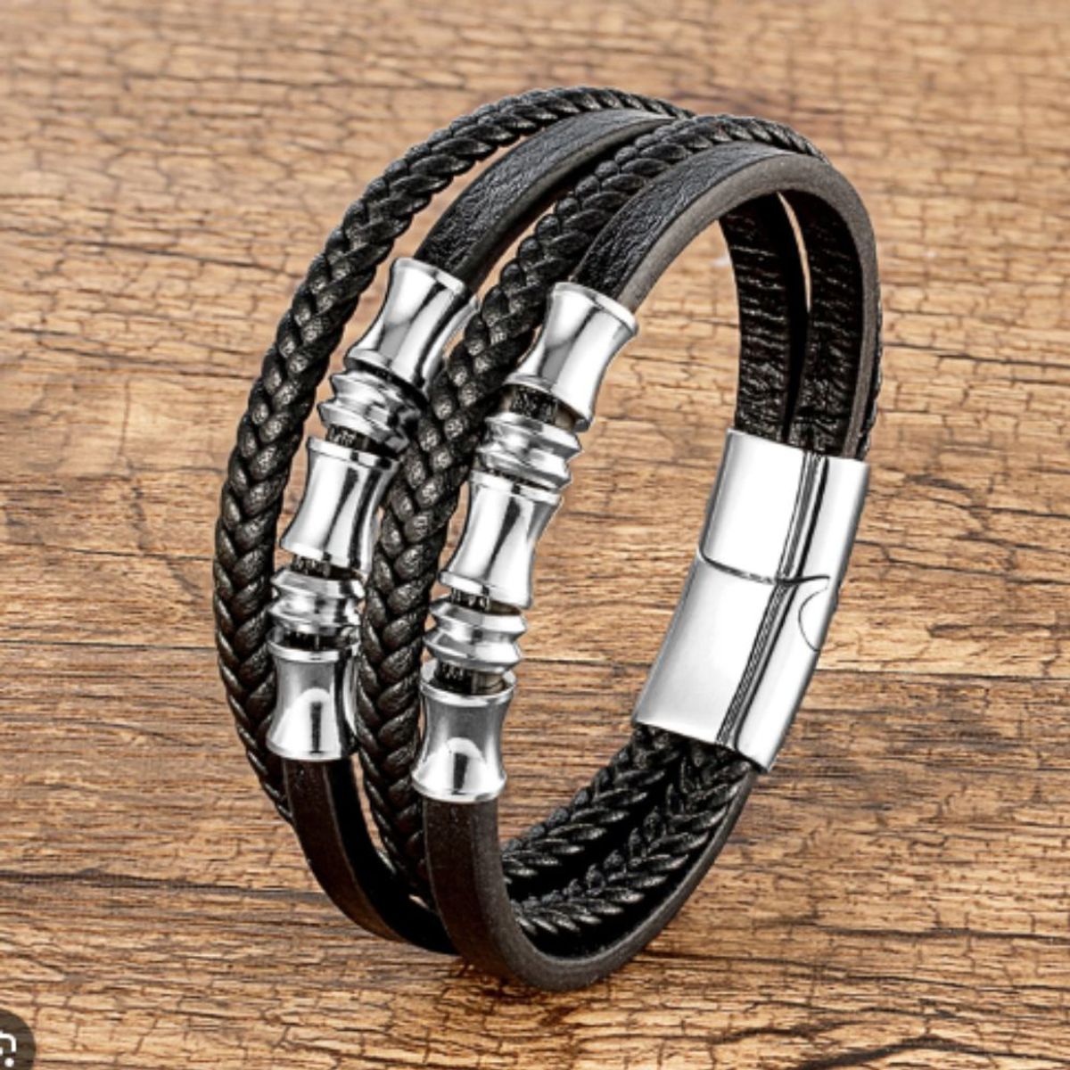 GENERICO - Pulseras trenzada de acero inoxidable YAN MIN para hombre