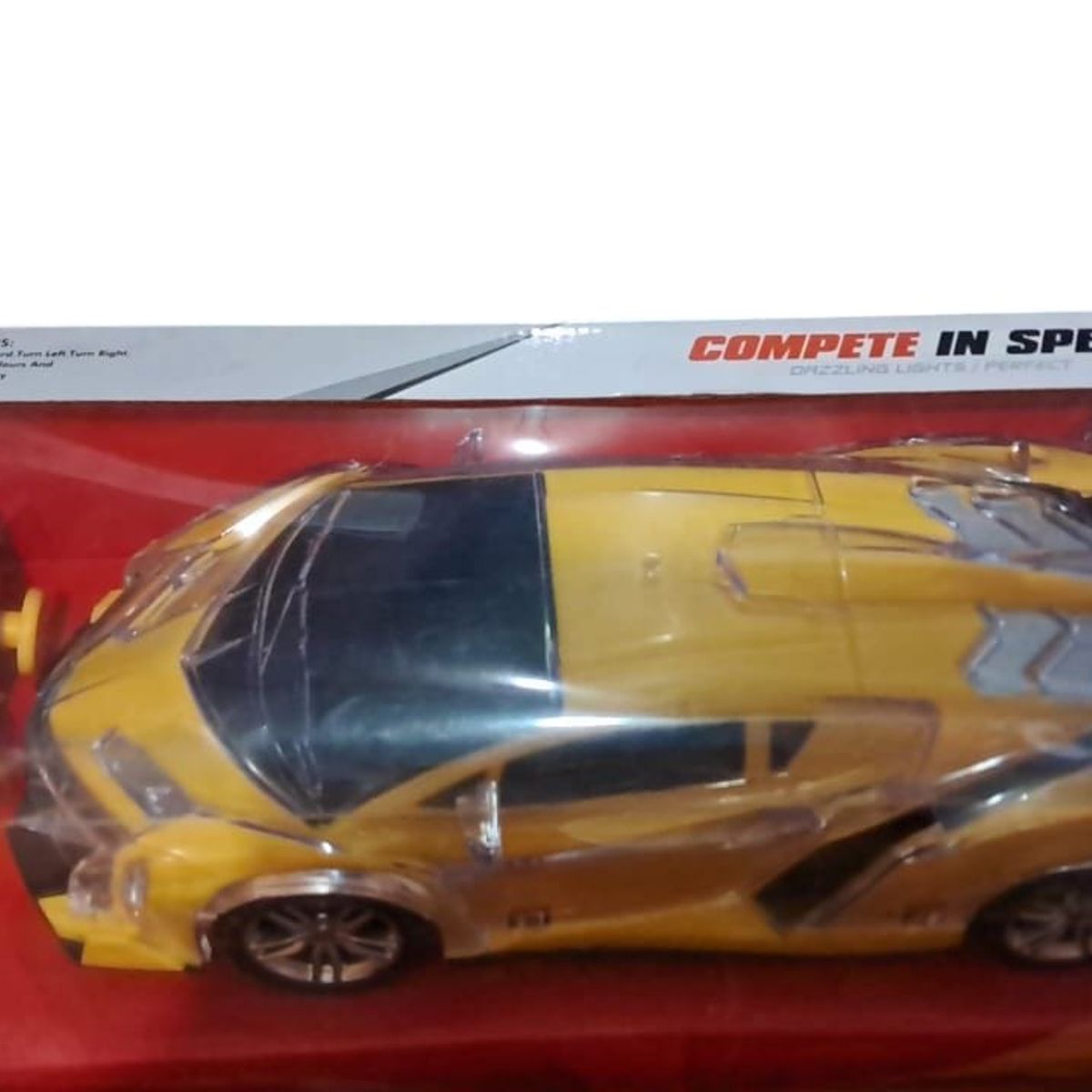 GENERICO - AUTO CARRERA AMARILLO CON LUCES