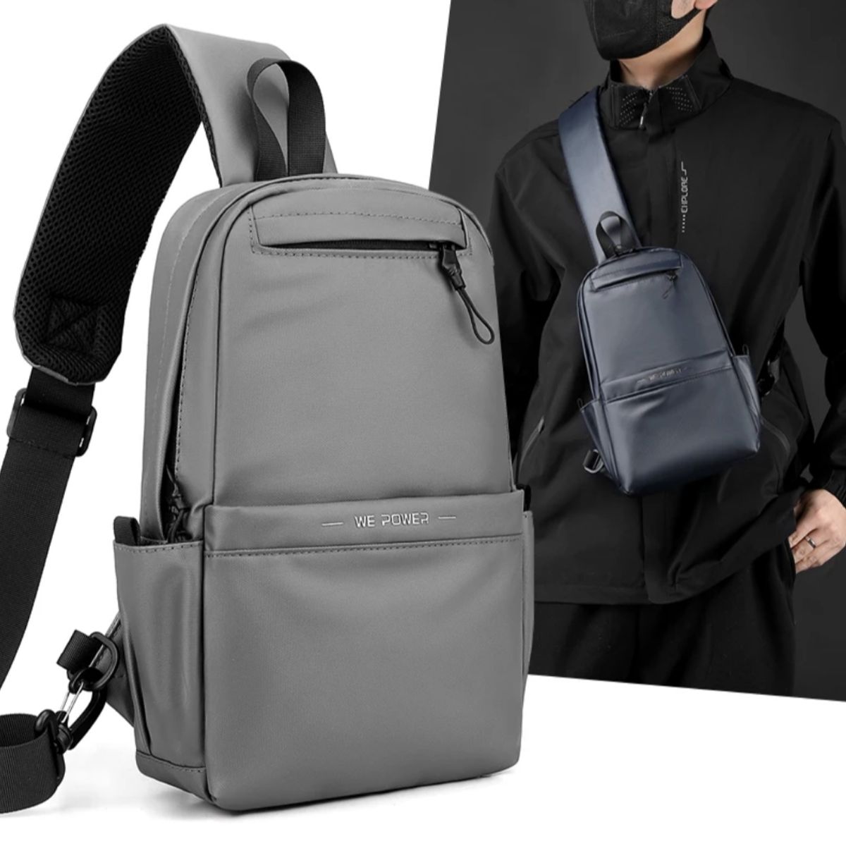 GENERICO - Pechera Impermeable Crossbody Morral Hombre