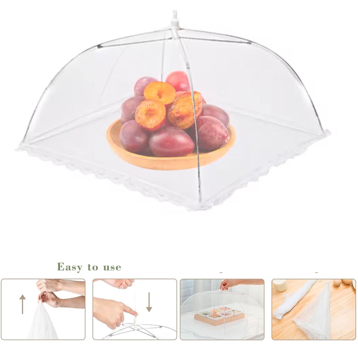 GENERICO - pack 3 Mostiqitero cobertor alimentos plegable