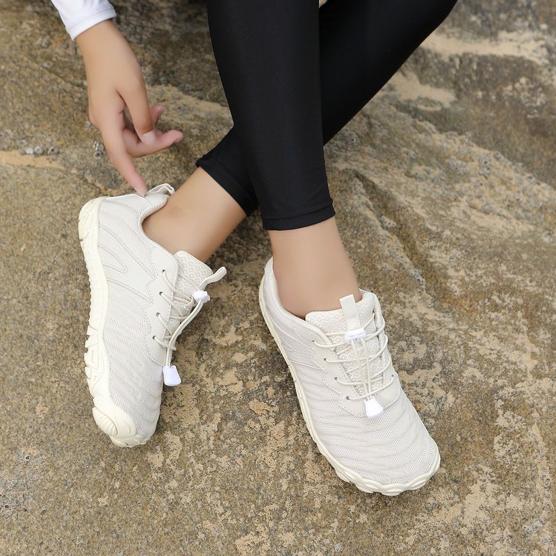 TIOZONEY - Zapatos de montaña antideslizantes para exteriores-Blanco