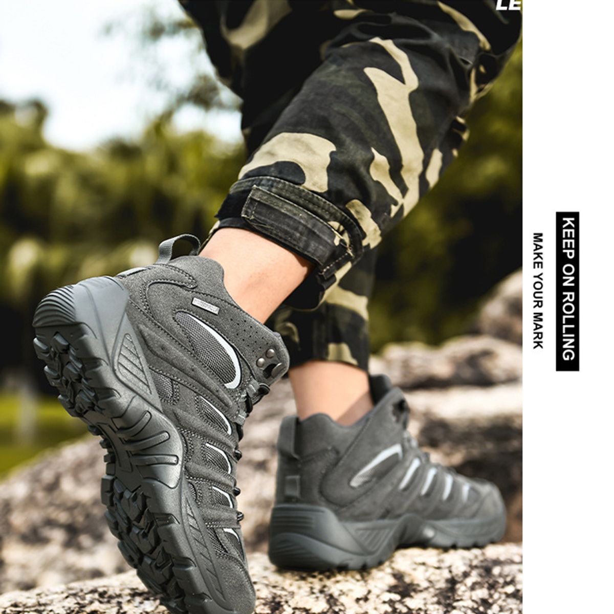 TIOZONEY - Zapatos de montaña para exteriores-Gris