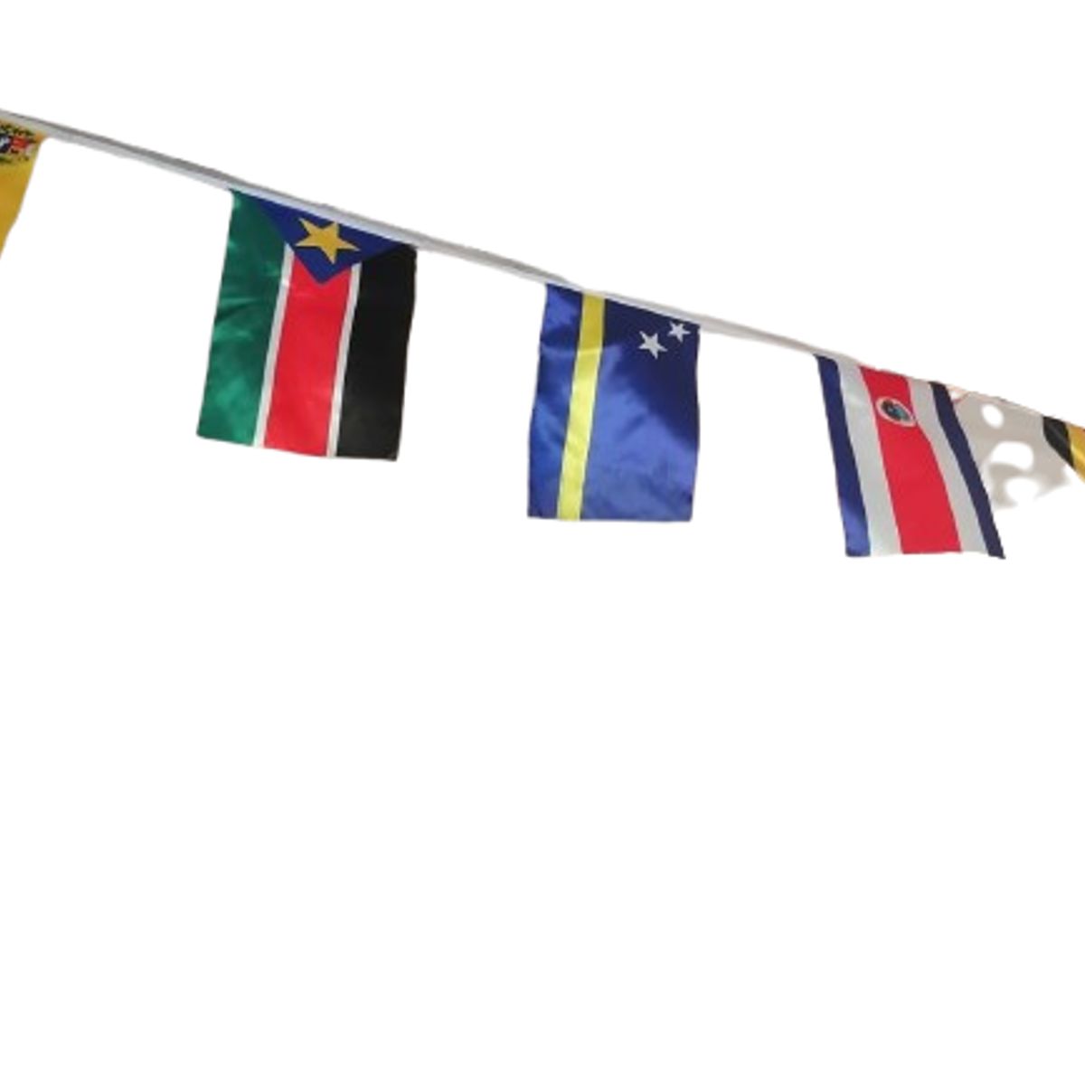 GENERICO - 2 metros de banderites de paises variados tela satinada