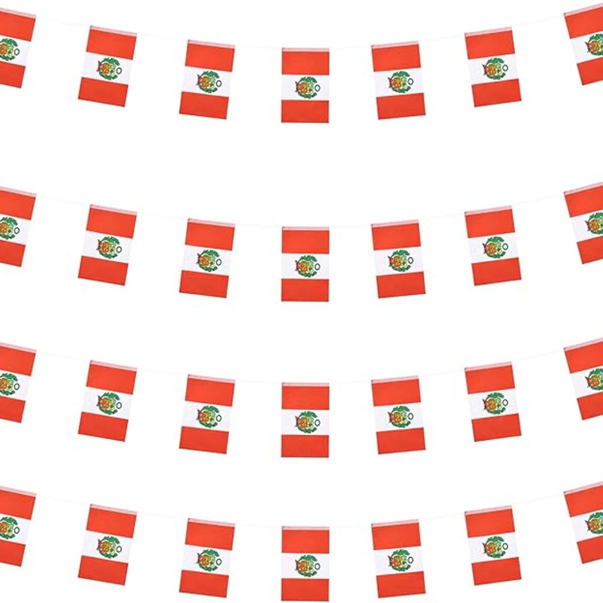 GENERICO - Pack 4 banderines de Perú de 2 metros cada uno