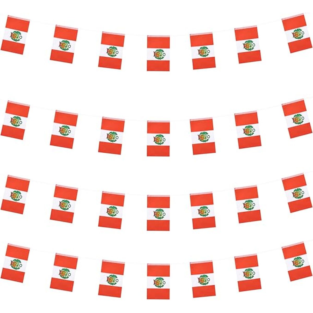 GENERICO - Pack 4 banderines de Perú de 2 metros cada uno