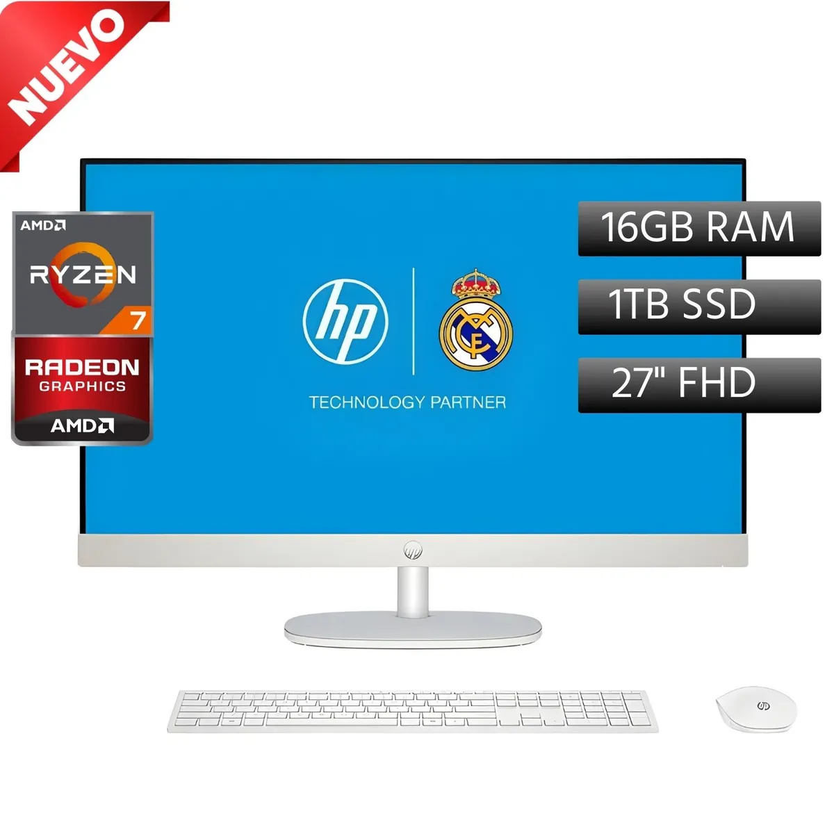 HP - All in One HP CR0278LA  Ryzen 7 7730U RAM 16GB SSD 1TB 27" FHD  Windows 11 pro