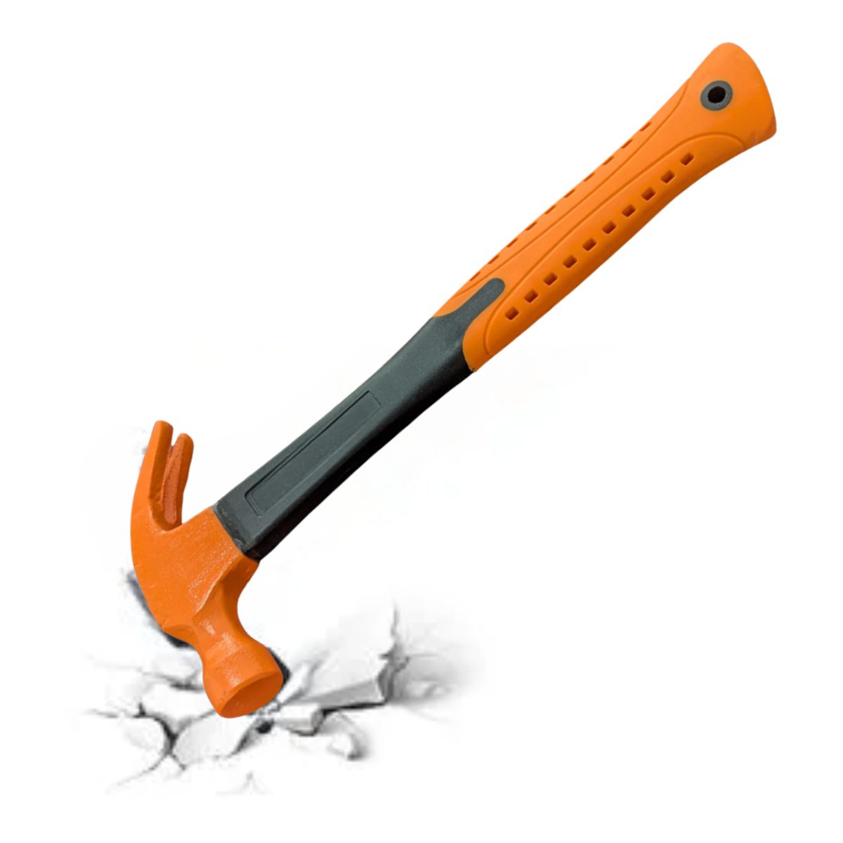 GENERICO - MARTILLO RESISTENTE COLOR ANARANJADO PARA CLAVAR