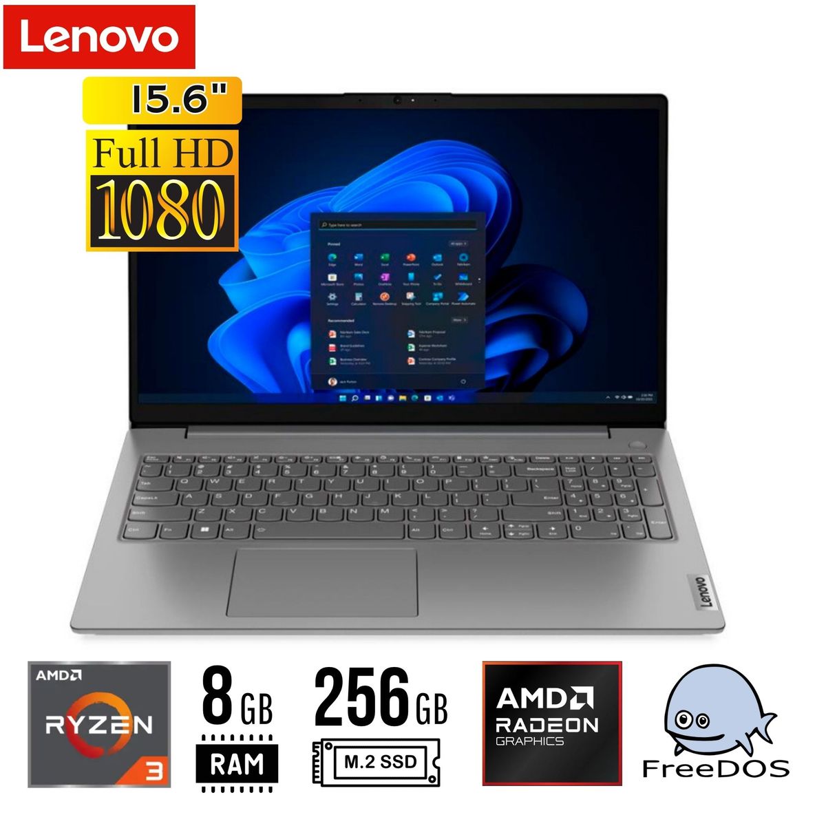 LENOVO - LAPTOP LENOVO V15 G4 156 FHD AMN RYZEN3-7320U 8GB SSD256GB FREEDOS