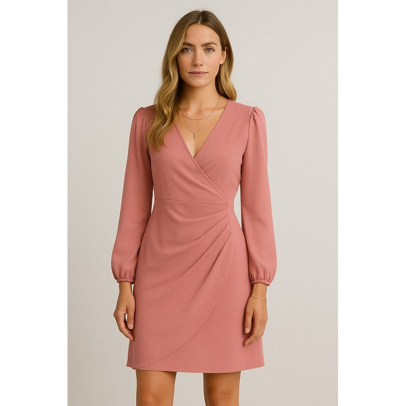 GENERICO - Vestido palo rosa con mangas