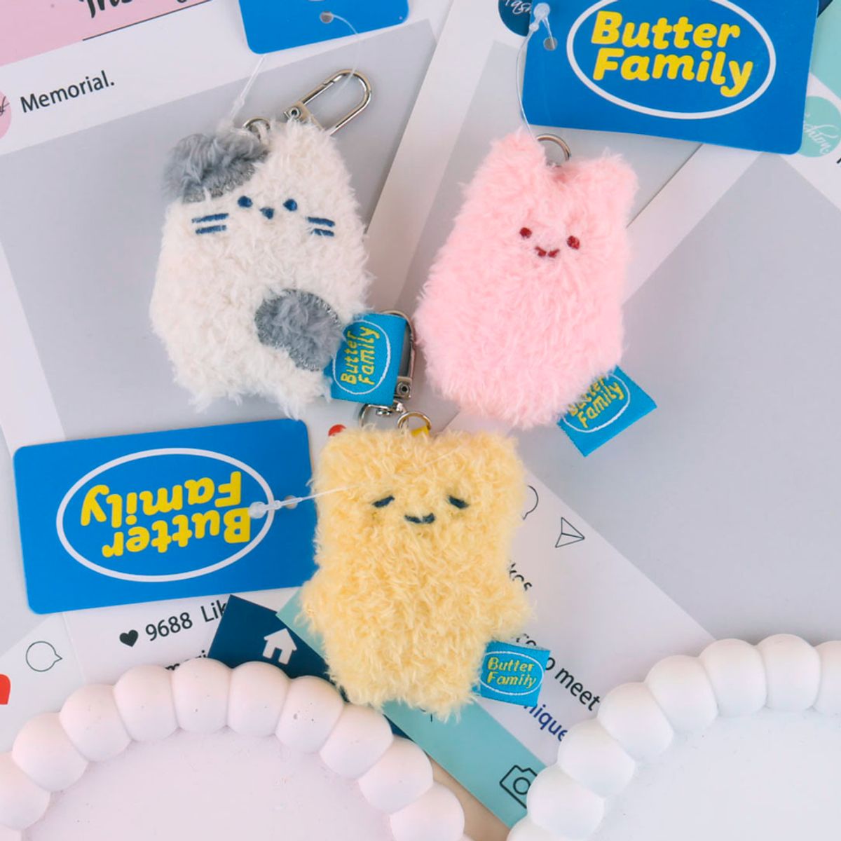 DISEÑO ORIGINAL - Llavero Milk Cat Butter Family