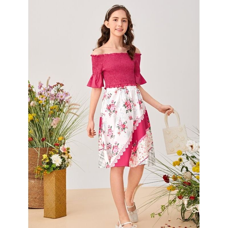 TAIS PRINCESS - Conjunto blusa de hombros descubiertos y falda