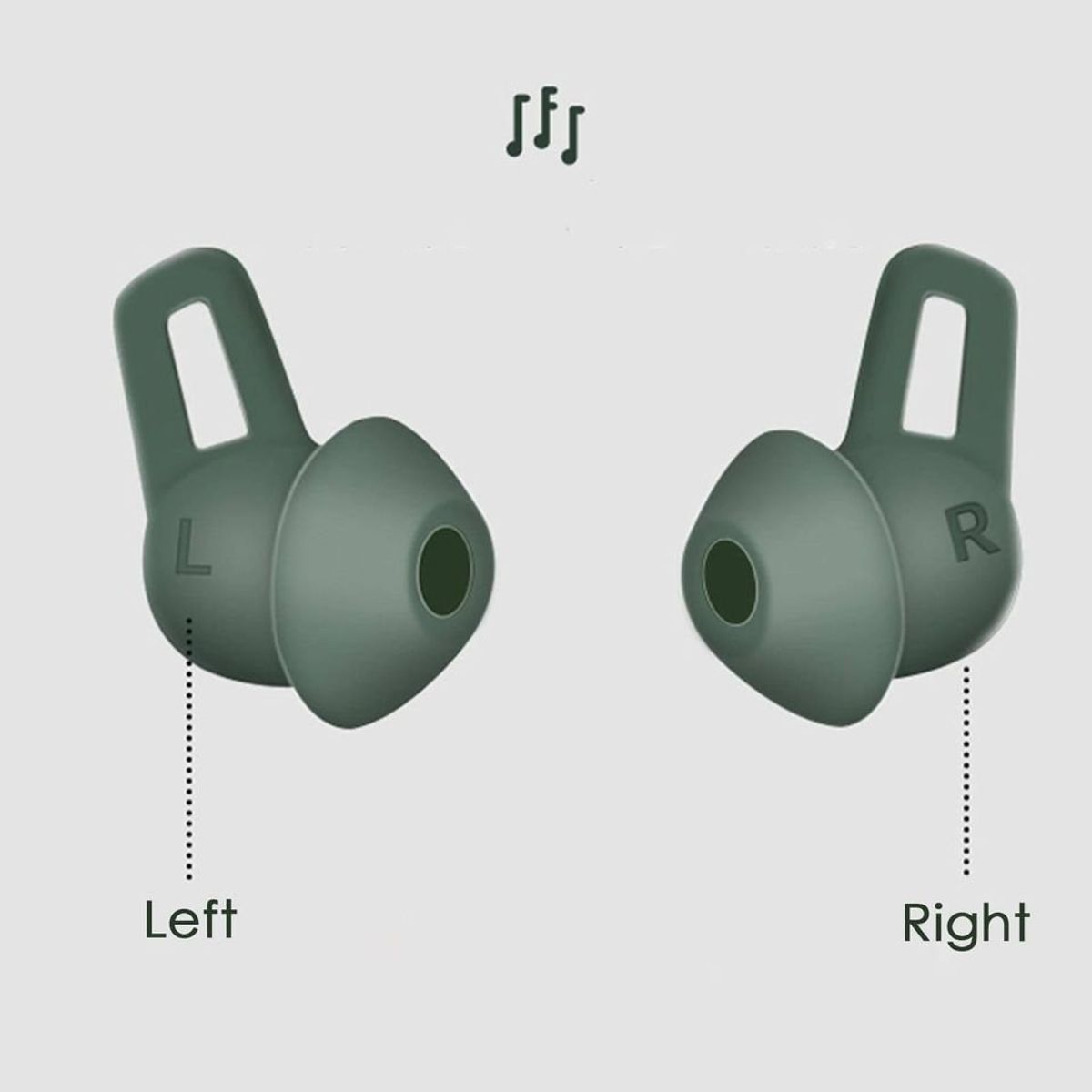 GENERICO - Almohadilla funda silicona ear para audifono Huawei Freelace pro verde