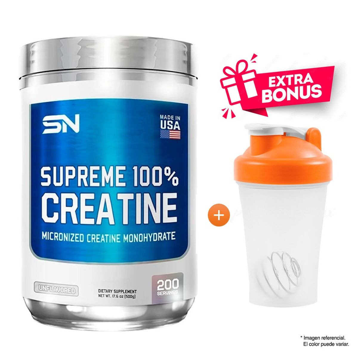 SUPREME NUTRITION - AMINOÁCIDO CREATINA MONOHIDRATADA 500GR SUPREME NUTRITION