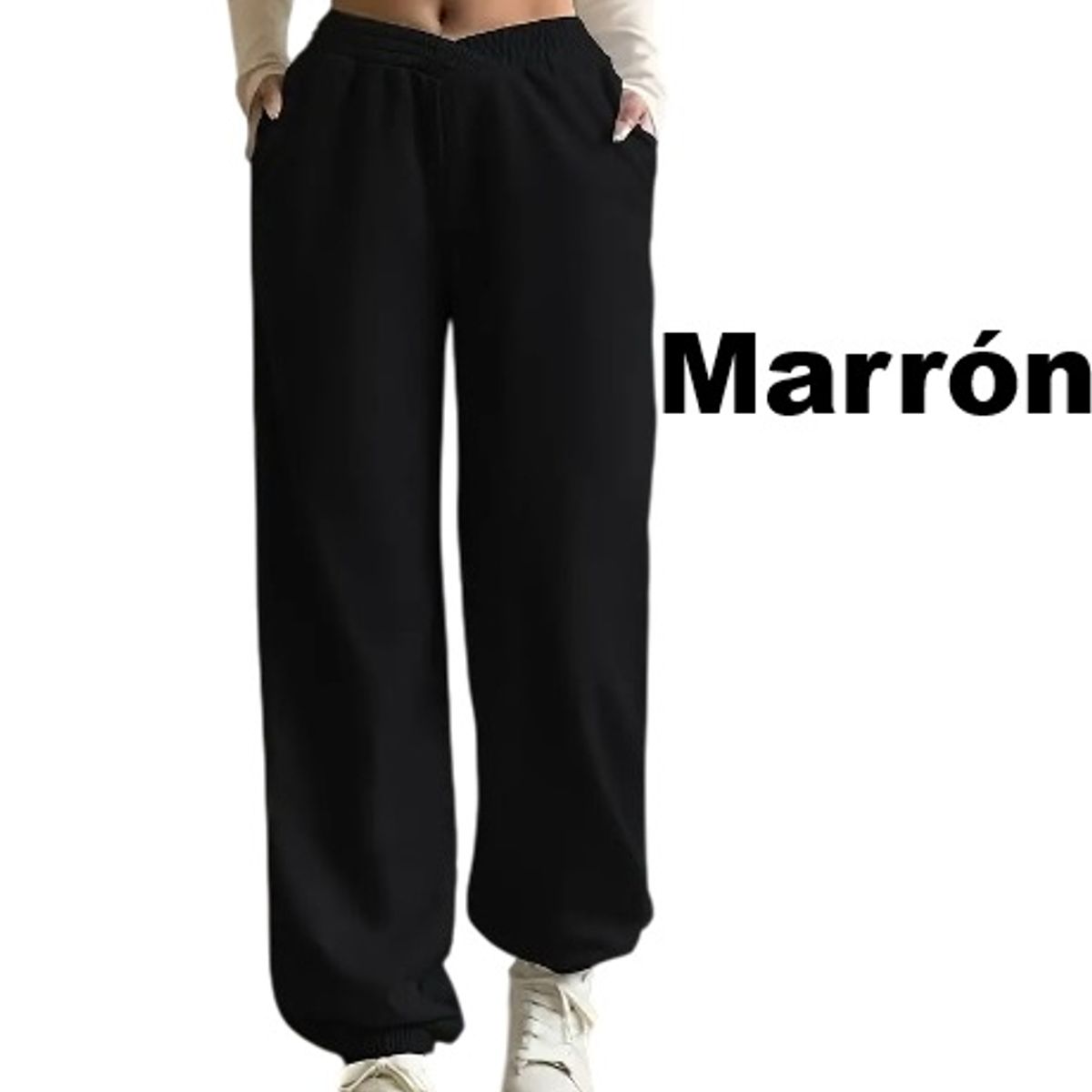 GENERICO - Jogger grueso Invierno L Marrón Mujer con Bolsillos