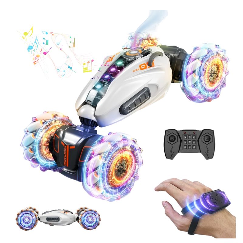 GENERICO - Carro Acrobático Stund Anaranjado 360º Bota Humo con Luces