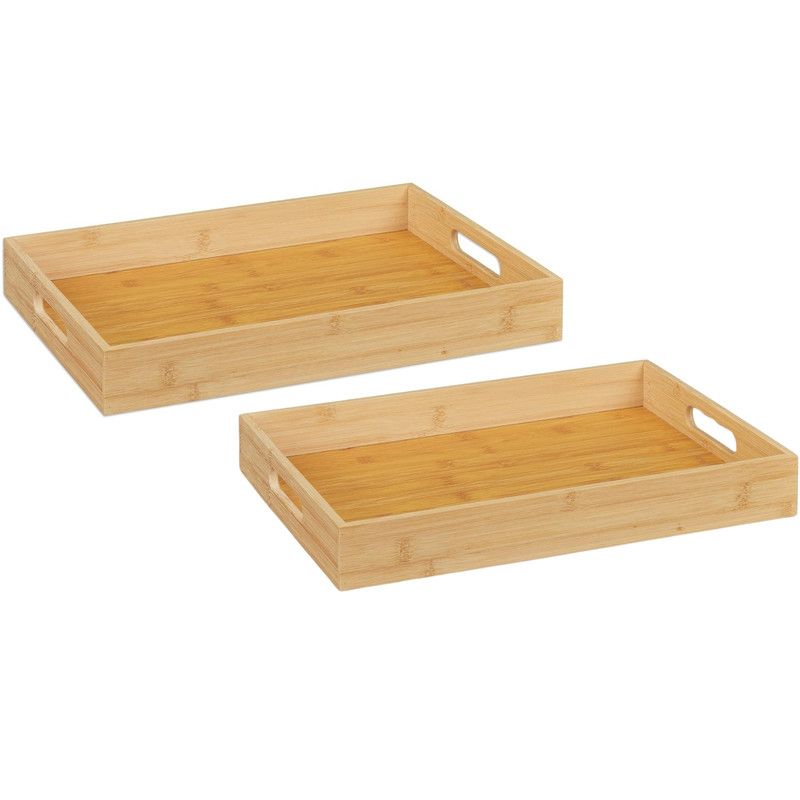 PENTHA - Bandeja de Bambú Pack X2 de 38 x 25