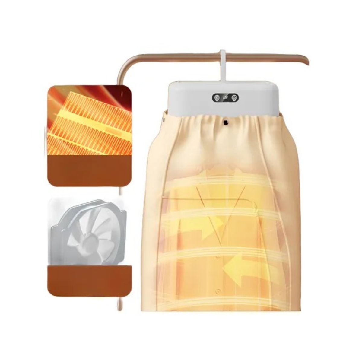 GENERICO - SECADORA ELECTRICA PLEGABLE RETRACTIL 660W - HASTA 9 COLGADORES